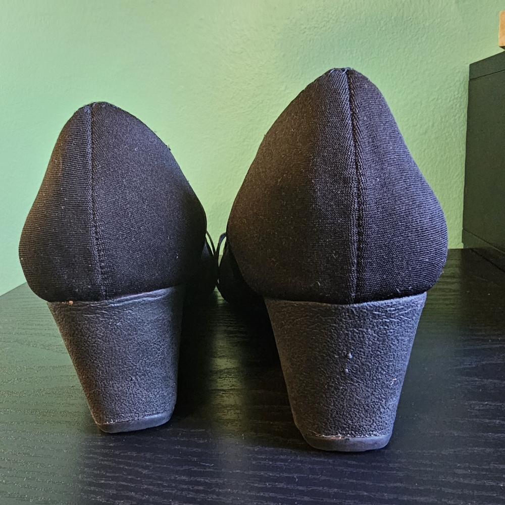 Anne Klein AKSport 'Tabora' Black Wedge Fabric Shoes Women's Size 8M - Picture 4 of 11
